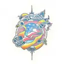 floating grassland  tattoo design idea