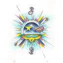 floating grassland  tattoo design idea