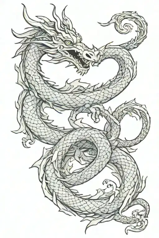 dragon in infinity position  tattoo design idea