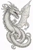 dragon in infinity position  tattoo design idea