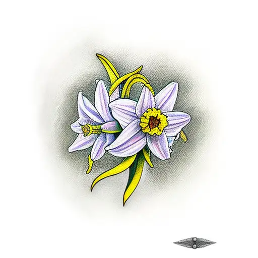 daffodils with baby tattoo design idea