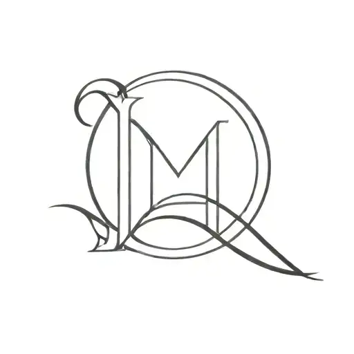 Letter M number 22 tattoo design idea