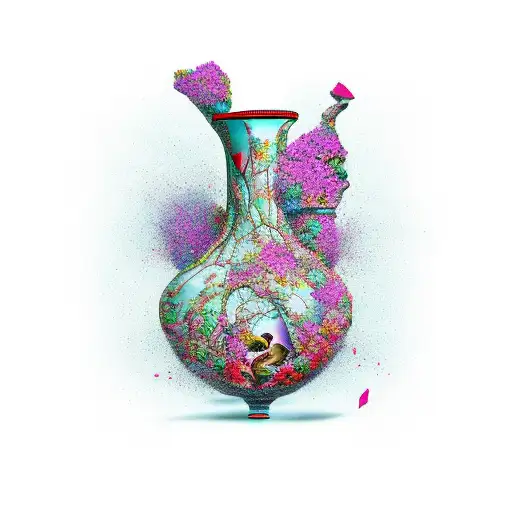 Broken vase tattoo design idea
