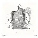 Broken vase aesthetic tattoo design idea