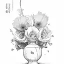 Broken vase aesthetic tattoo design idea
