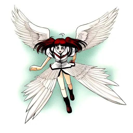 Render: Dark Angel, female anime character with wings illustration  transparent background PNG clipart | HiClipart