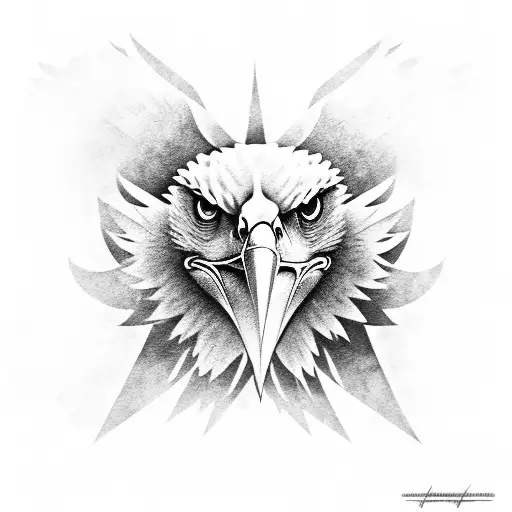 eagle with greek tattoo design idea