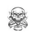 USMC skull m16 tattoo design idea