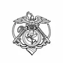 USMC electricity M16  tattoo design idea