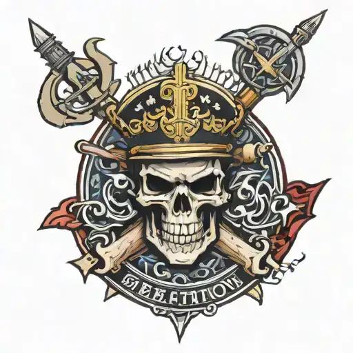 Suicide King with 2nd battalion 5th marine logo  tattoo design idea