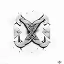 viking tribal runes tattoo design idea