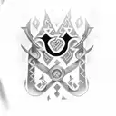 viking tribal runes tattoo design idea