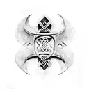 viking tribal runes tattoo design idea
