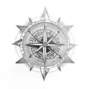 viking compass (vegvisir) with valkyrie wings tattoo design idea
