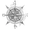 viking compass (vegvisir) with valkyrie wings tattoo design idea