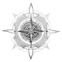 viking compass (vegvisir) with valkyrie wings tattoo design idea