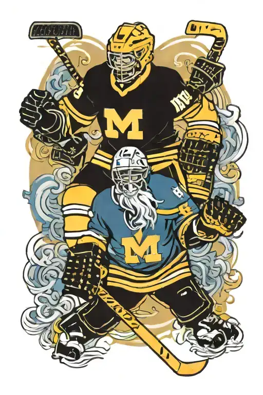 hockey family and Michigan  tattoo design idea