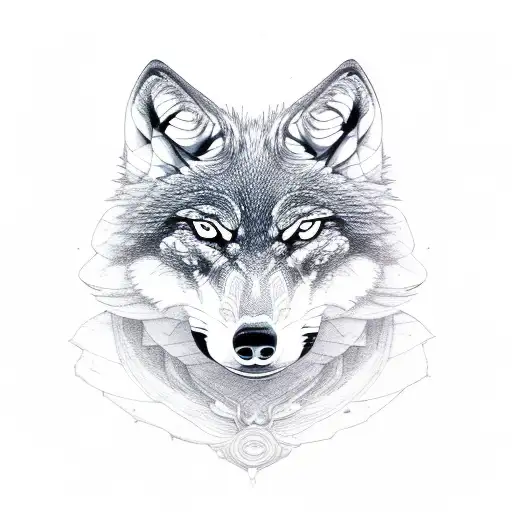 wolf snake bite tattoo design idea
