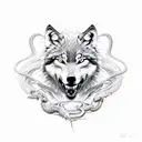 wolf snake bite tattoo design idea