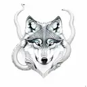 wolf snake bite tattoo design idea