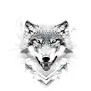 wolf snake bite tattoo design idea