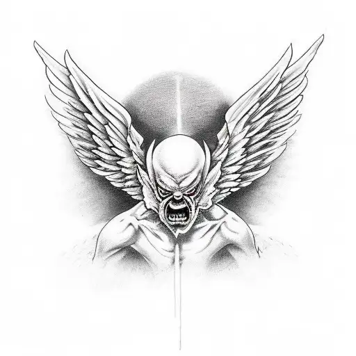 even when i fall, i dont forget that the Demon easy my angel tattoo design idea