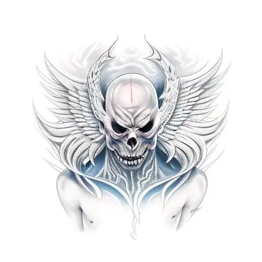 half Demon half Angel  tattoo design idea