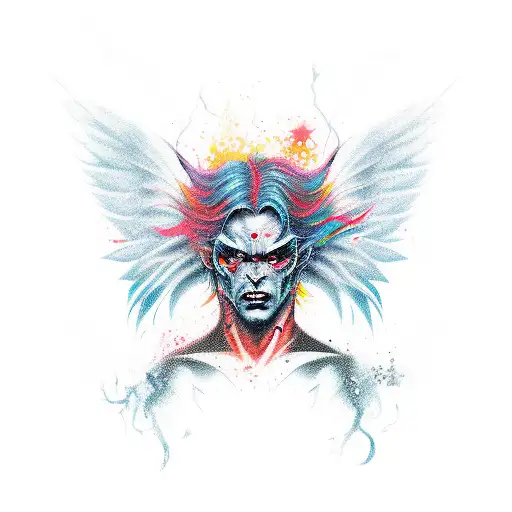 half Demon half Angel  tattoo design idea