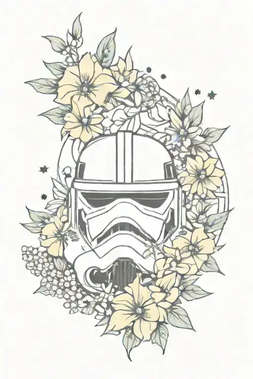 floral simple Star Wars design  tattoo design idea