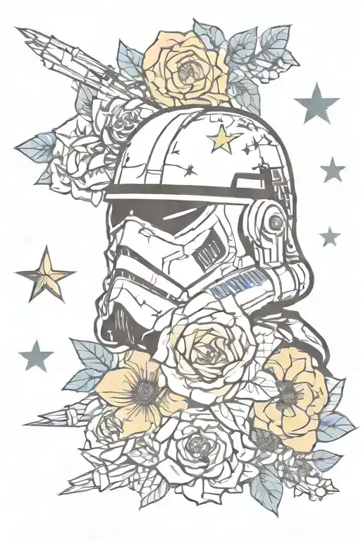 floral simple Star Wars design  tattoo design idea