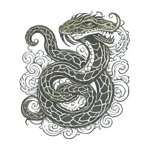hydra snake tattoo design idea