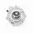 A coffee cup with code snippets forming the steam, surrounded by business icons tattoo design idea