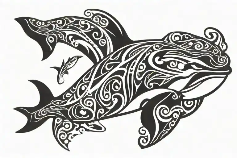 killer whale tattoo design idea