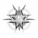 a 8 point star on a black background and mom word center of star tattoo design idea