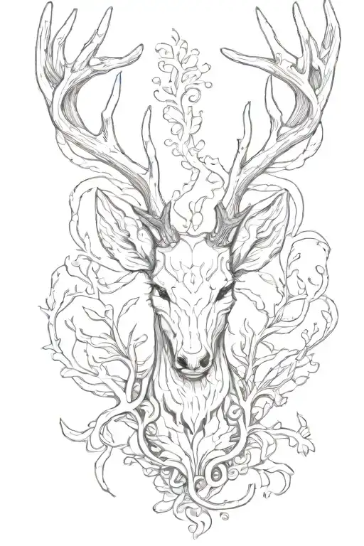 deer antlers tattoo design idea