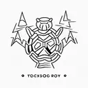 Cross country road trip backpacking with a turtle spirit animal tattoo design idea