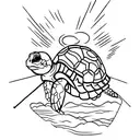 Cross country road trip backpacking with a turtle spirit animal tattoo design idea