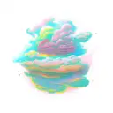 Open Book With Pastel Clouds tattoo design idea