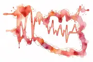 heartbeat symbol connected to a heart shape tattoo design idea