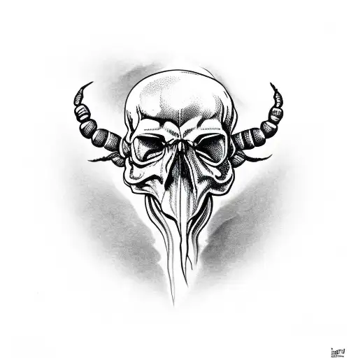 Scorpion on the skull with tattoo design idea