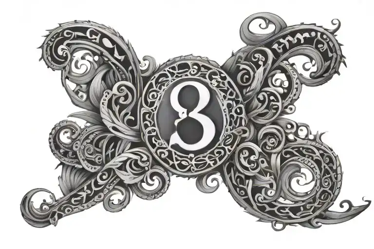 Number 8 IN MAHORI tattoo design idea