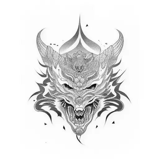 Japanese art tattoo design idea