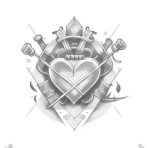heart chef tattoo design idea