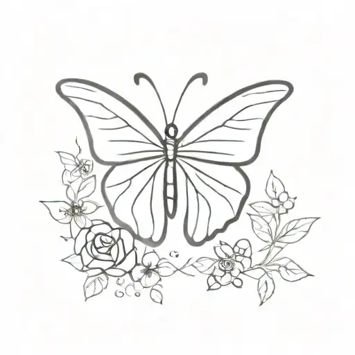 butterfly blessed tattoo design idea