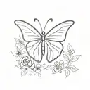 butterfly blessed tattoo design idea