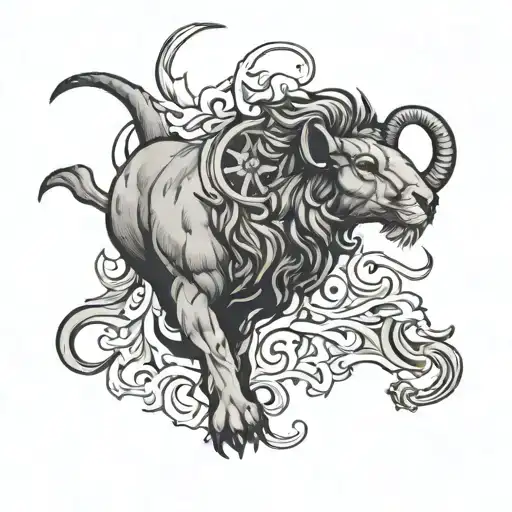 lamb and lion bible tattoo design idea