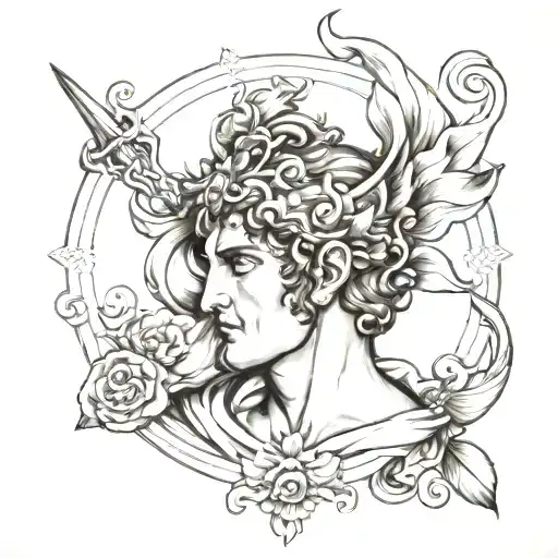 Greek god Apollo tattoo design idea