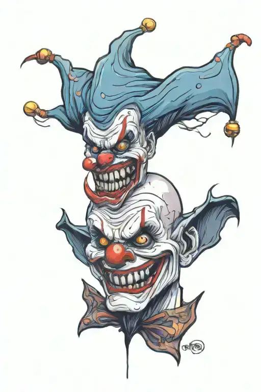 art the clown terrifier tattoo design idea