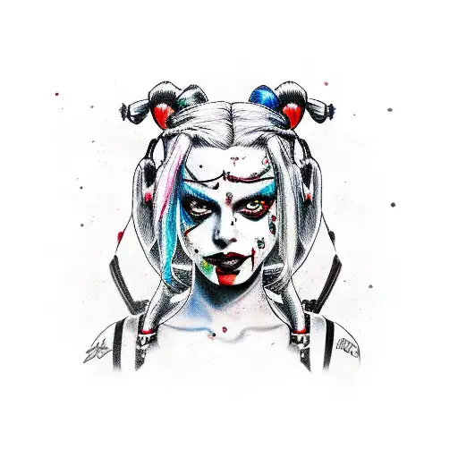 harley quinn tattoo design idea