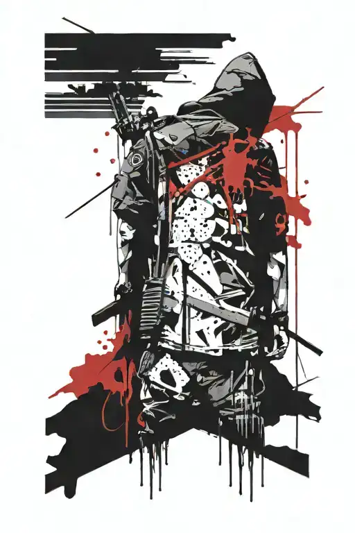 stalker standing backward looking to the horizon tattoo design idea